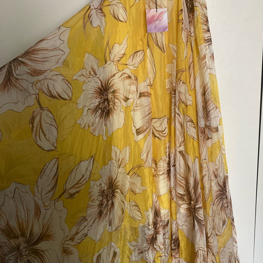 Floral Yellow and Brown Skirt